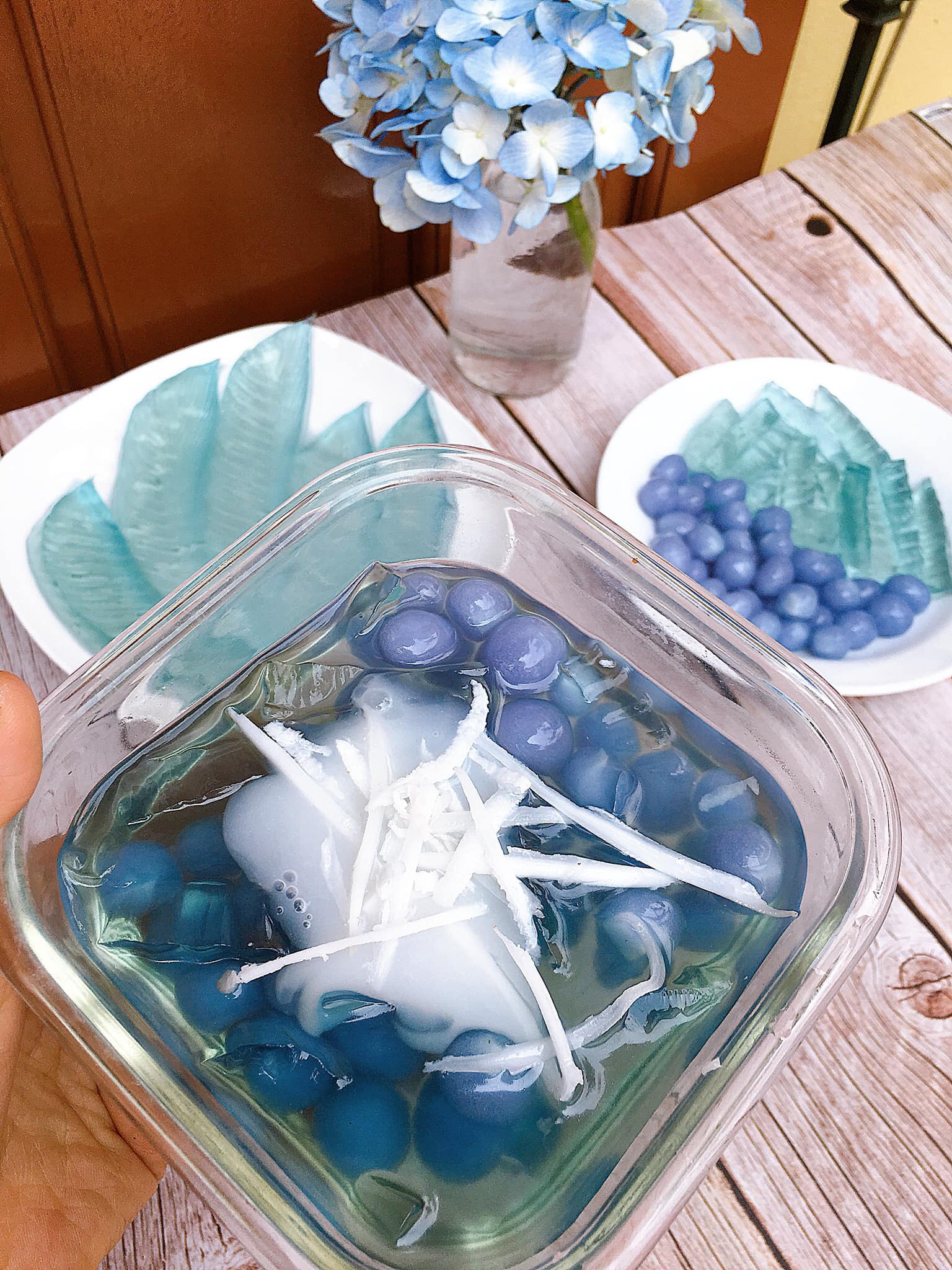 Glutinous leaf tea with jelly jelly and pearls of butterfly pea flower is eye-catching, cool to eat - Photo 4.