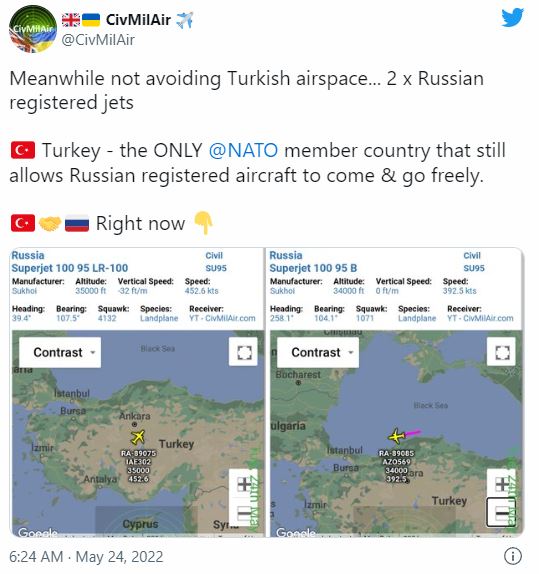Máy bay Nga 'ngang nhiên' bay vào không phận Thổ Nhĩ Kỳ - Ảnh 1.