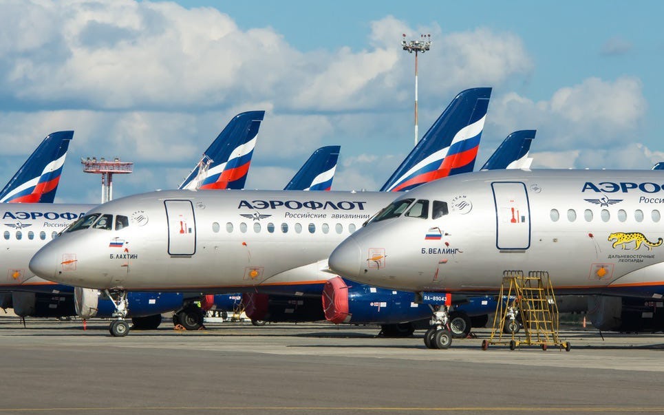 How do airlines that lease planes to Russia suffer damage?