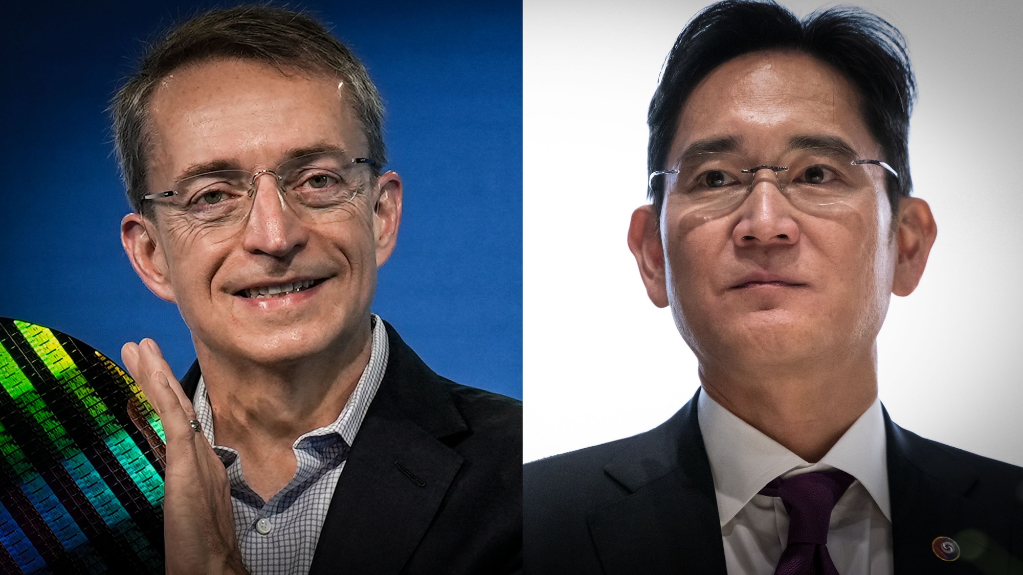 Giám đốc điều hành Intel Pat Gelsinger (trái) và Phó Chủ tịch Samsung Lee Jae-yong (phải) đã gặp nhau sau khi Tổng thống Joe Biden gần đây nhấn mạnh sự cần thiết của quan hệ đối tác công nghệ giữa Mỹ và Hàn Quốc. Ảnh: @AFP.