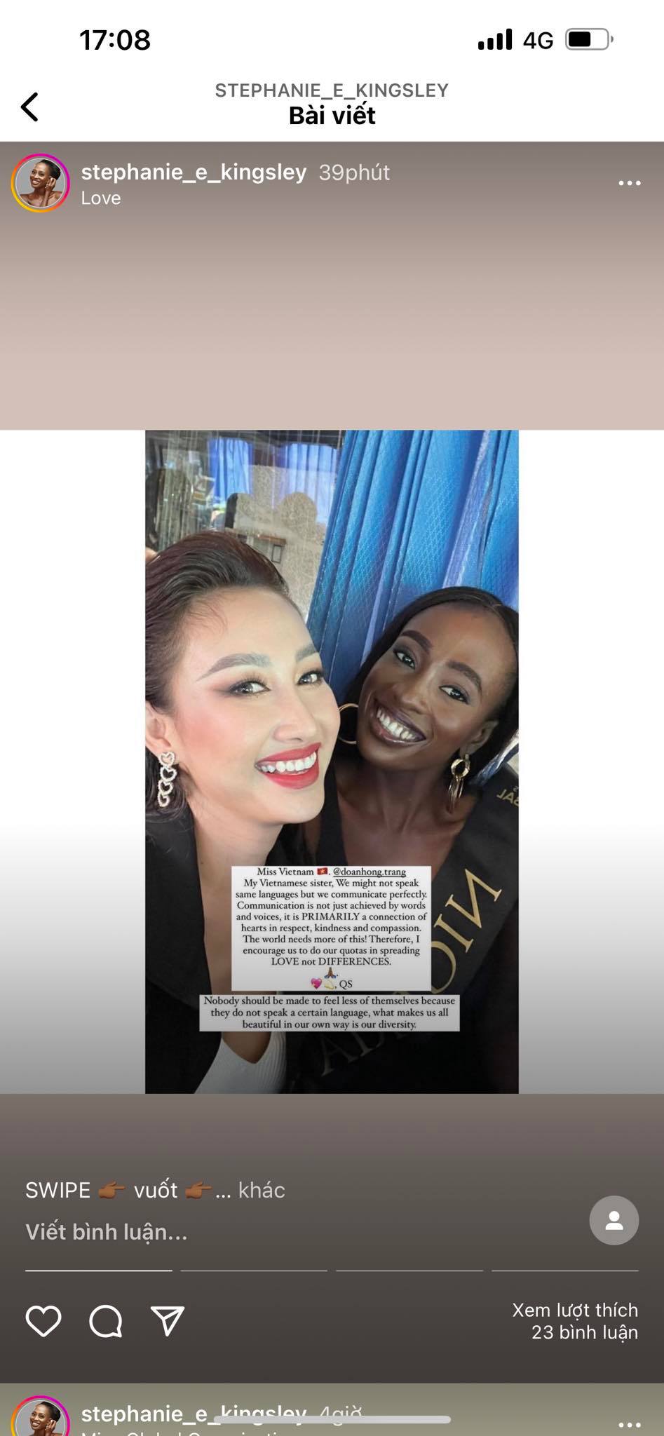 Doan Hong Trang cut the skirt to help Miss Global 2022 contestant, beautiful Nigerian, Kazakh beauties show compliments - Photo 3.