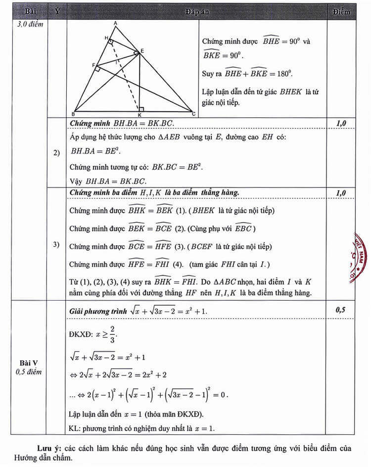 Đáp án đề thi tuyển sinh lớp 10 môn Toán Hà Nội năm 2020 - Ảnh 3.