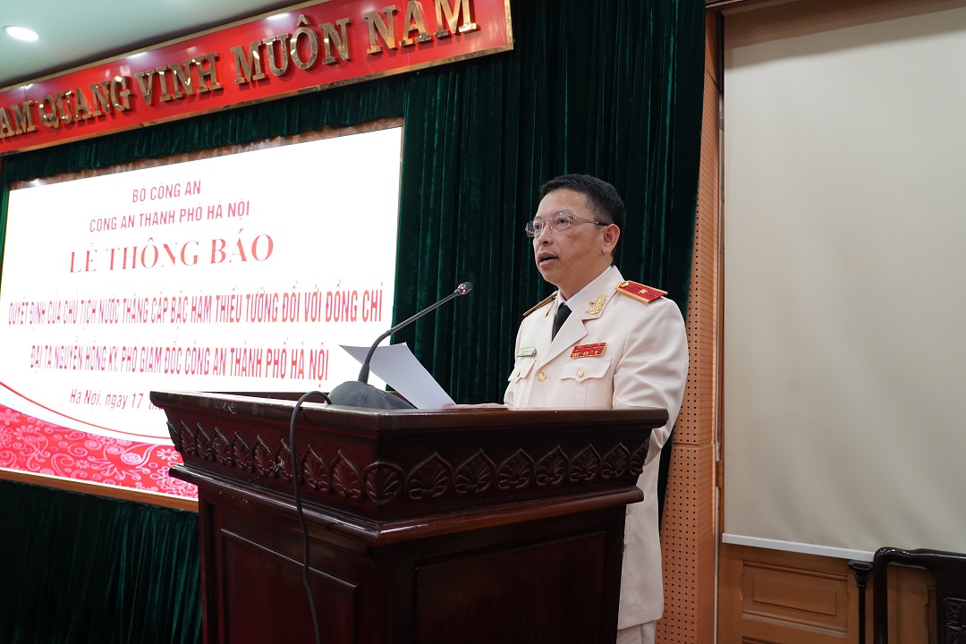 Phó Giám đốc Công an TP Hà Nội được thăng hàm Thiếu tướng - Ảnh 1.