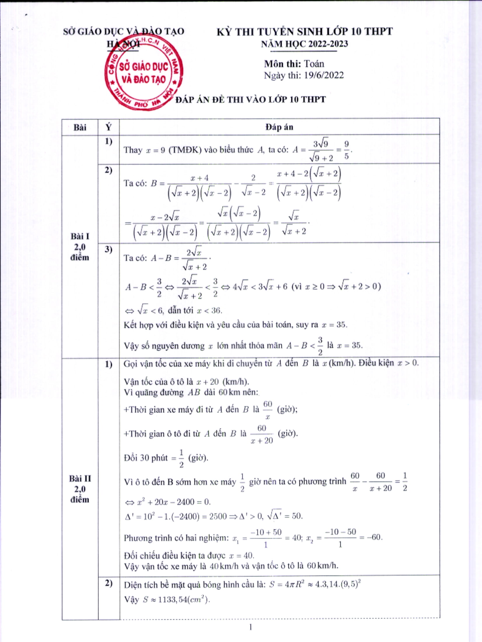 Sở GDĐT công bố đáp án các môn thi vào lớp 10 năm 2022 Hà Nội - Ảnh 3.