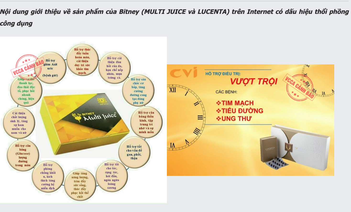 Nước trái cây Multi Juice, nhau thai hươu Lucenta được đa cấp hô biến thành thần dược chữa ung thư - Ảnh 1.