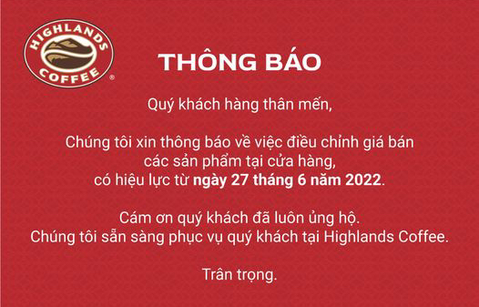 Highlands Coffee tăng giá, ly cà phê mỗi ngày cũng đã leo thang - Ảnh 1.