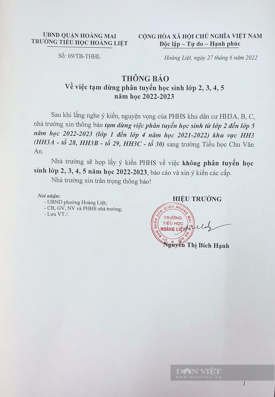 Vụ học sinh bị &quot;đẩy&quot; đi nơi khác để trường lên chuẩn quốc gia: Hiệu trưởng thừa nhận thiếu sót, xin rút kinh nghiệm - Ảnh 3.