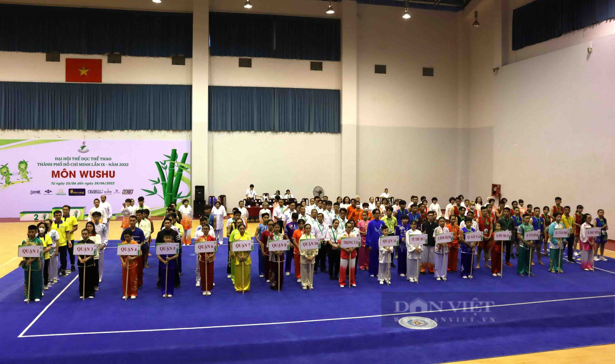Quận 5 giành ngôi đầu Giải Wushu Đại hội thể thao TP.HCM 2022 - Ảnh 1.