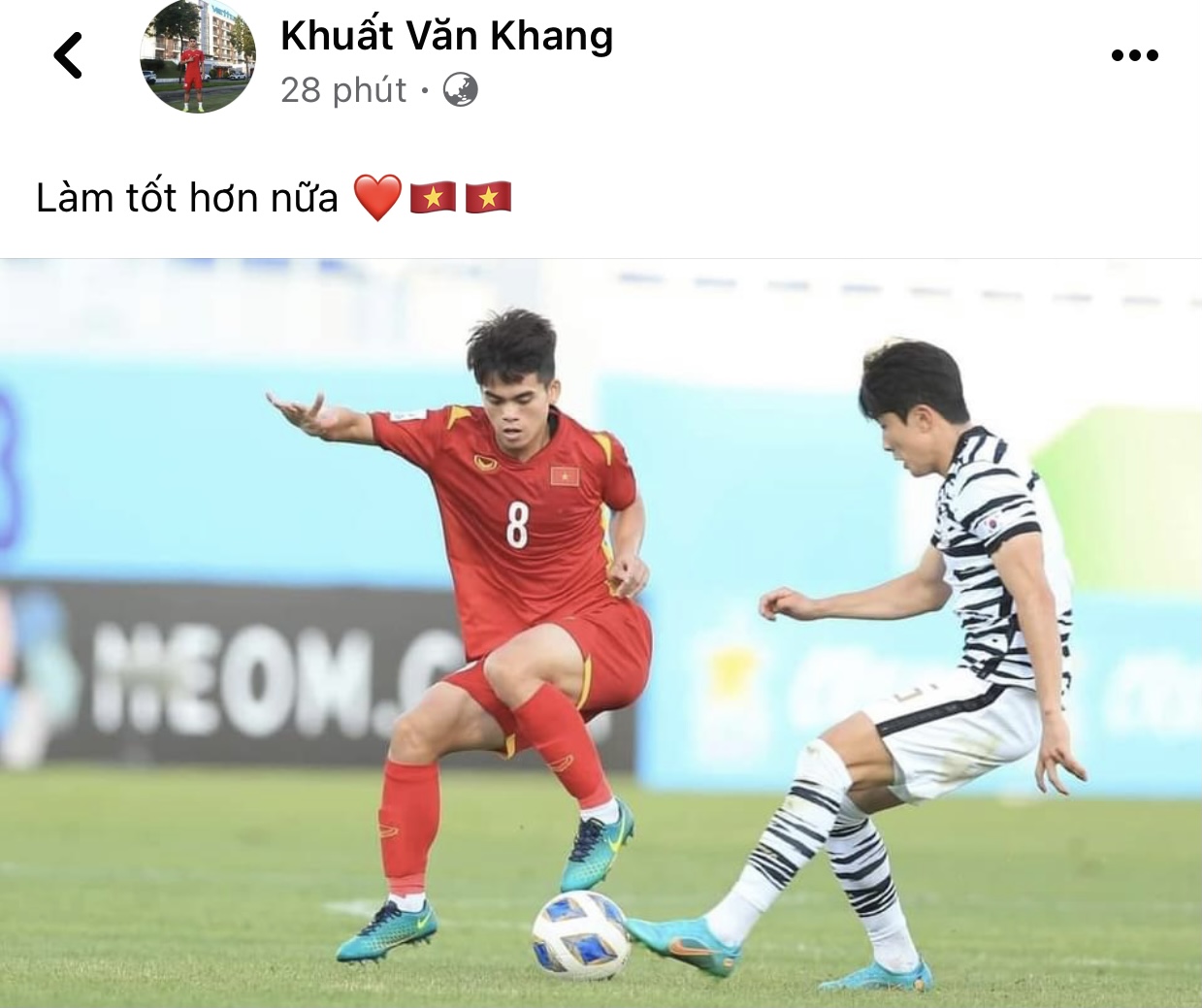 Hoà Hàn Quốc các cầu thủ U23 Việt Nam ăn mừng tưng bừng - Ảnh 1.