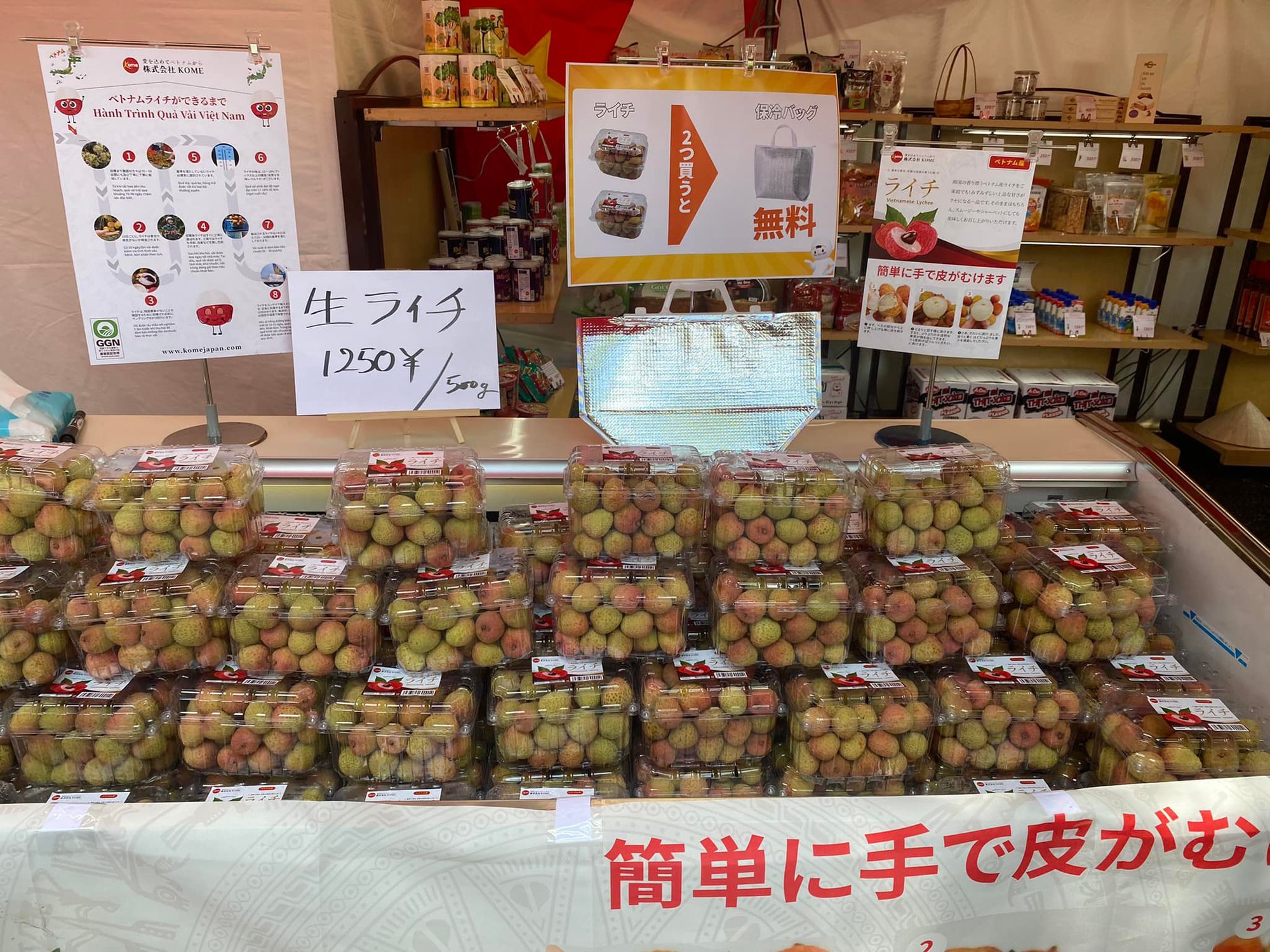 Những trái vải tươi lần đầu xuất hiện tại &quot;Lễ hội Việt Nam&quot; tại Tokyo, Nhật Bản - Ảnh 3.