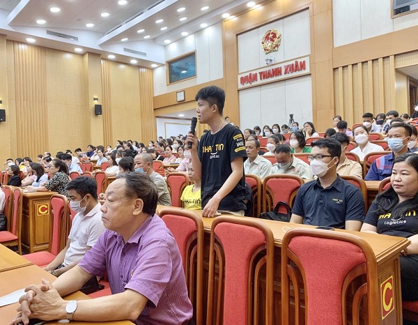 Quận Thanh Xuân đối thoại với doanh nghiệp, người lao động - Ảnh 1.