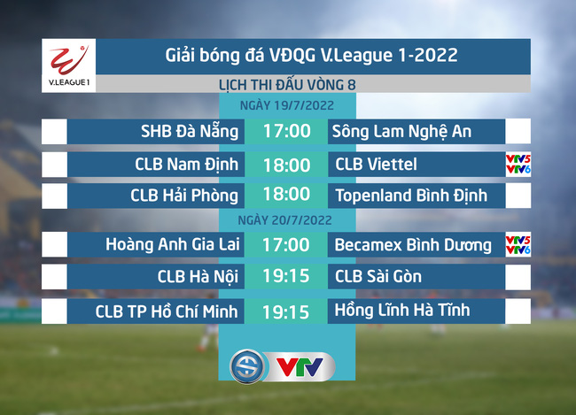 Lịch phát sóng trực tiếp vòng 8 V.League 2022: SLNA xây chắc ngôi đầu? - Ảnh 3.