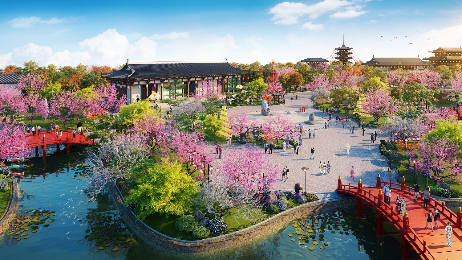 Công viên văn hóa Nhật Bản – nơi vui chơi lý tưởng của du khách. Ảnh phối cảnh minh họa