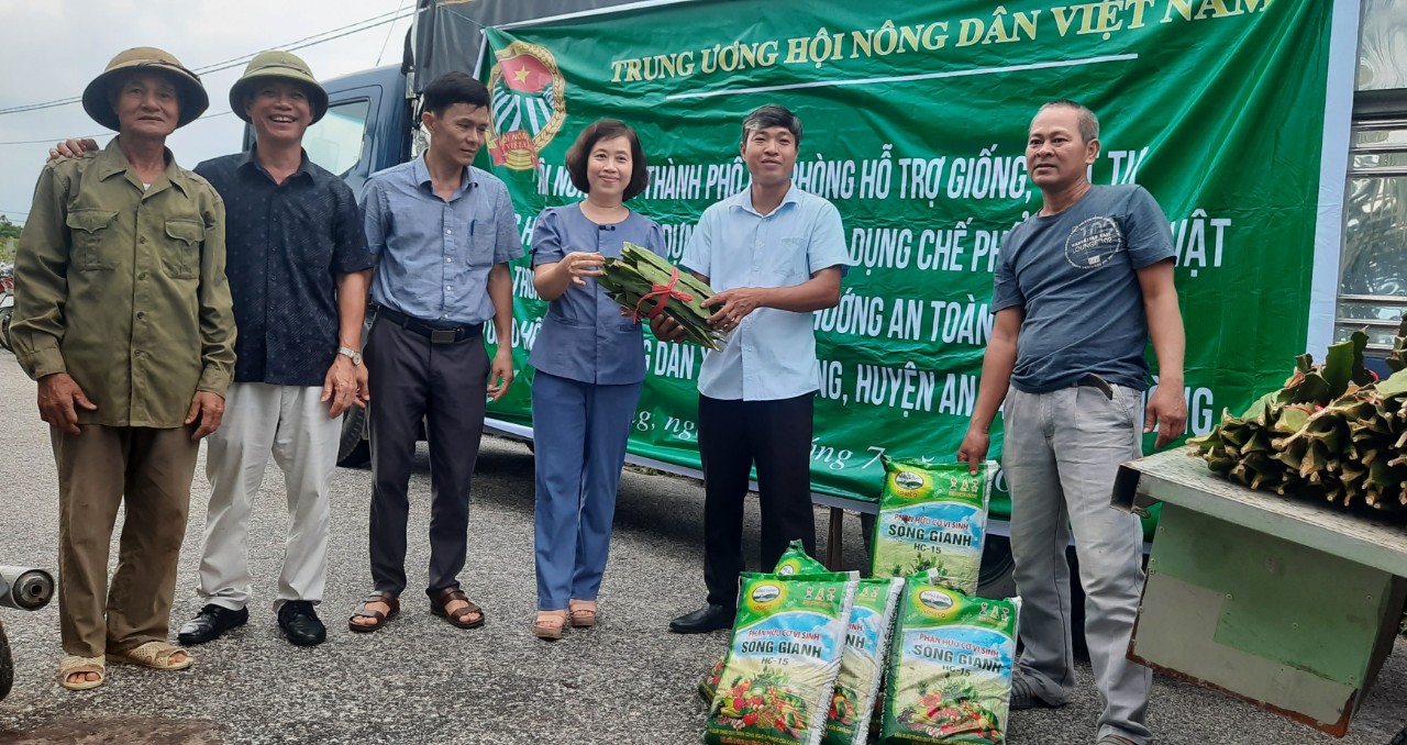 Hải Phòng: Bàn giao cây giống, vật tư cho nông dân ứng dụng chế phẩm vi sinh vật trong sản xuất thanh long - Ảnh 4.