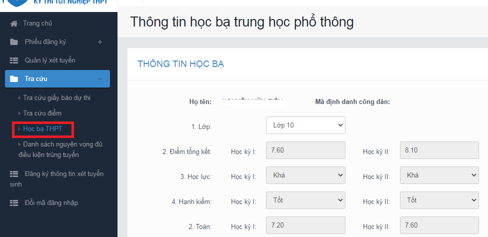 Hướng dẫn xem học bạ THPT và báo sai sót, các trường đủ điều kiện trúng tuyển 2022 - Ảnh 1.