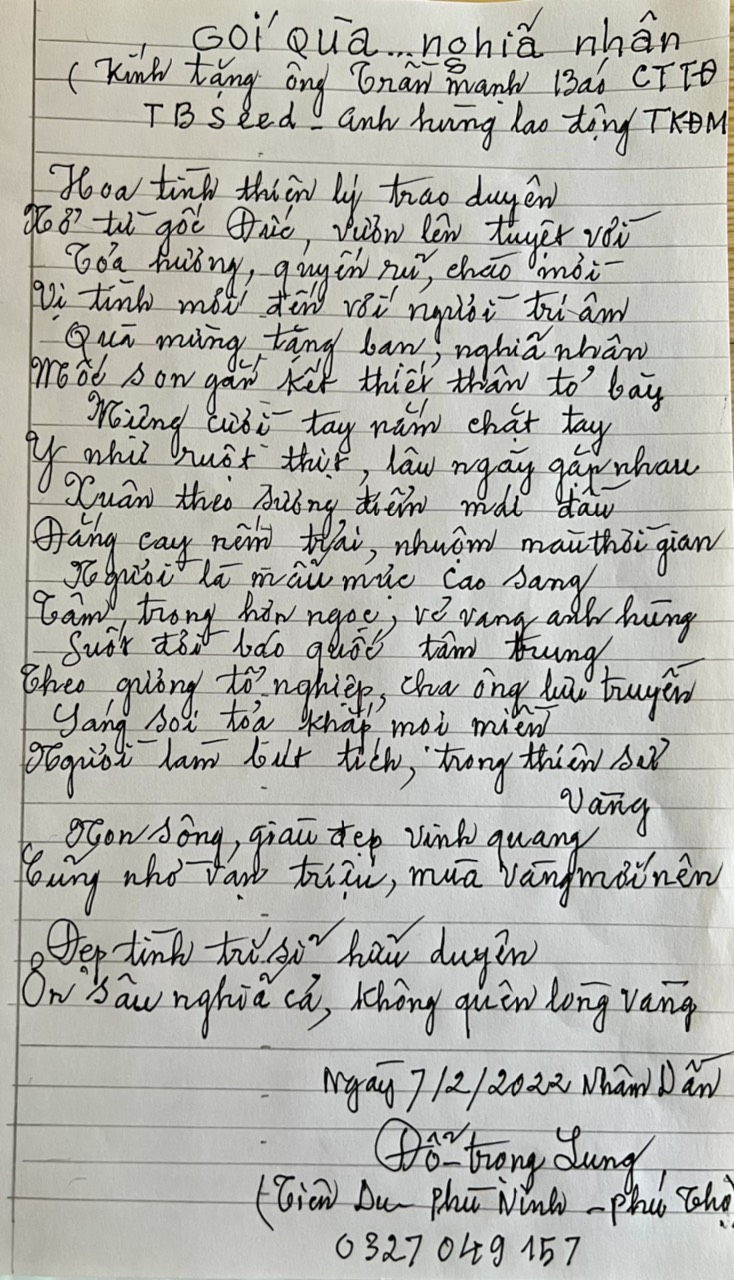 Xúc động bài thơ của lão nông 80 tuổi viết tặng AHLĐ, thương binh Trần Mạnh Báo - Ảnh 1.