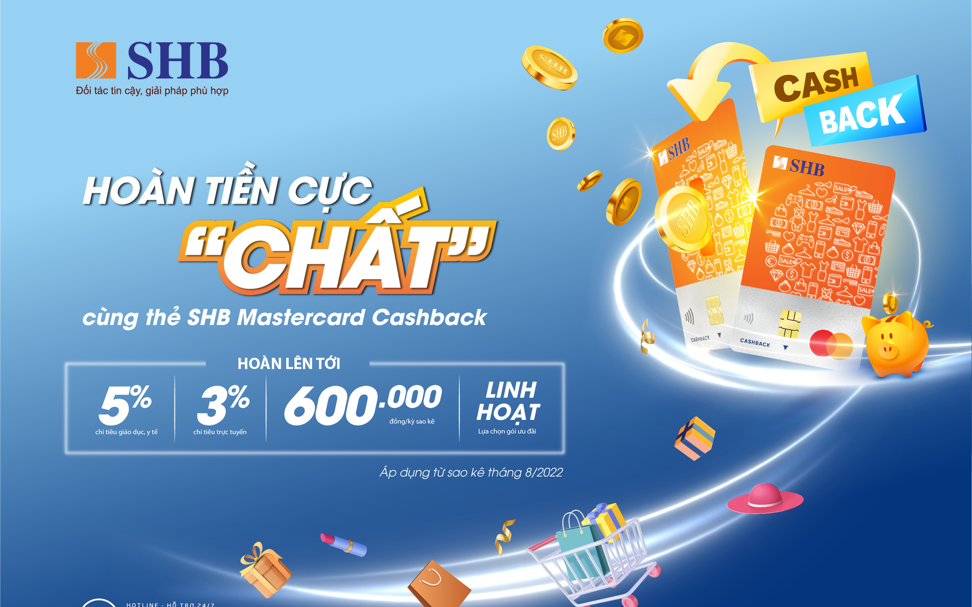 Hoàn tiền cực "chất" cùng thẻ SHB Mastercard Cashback