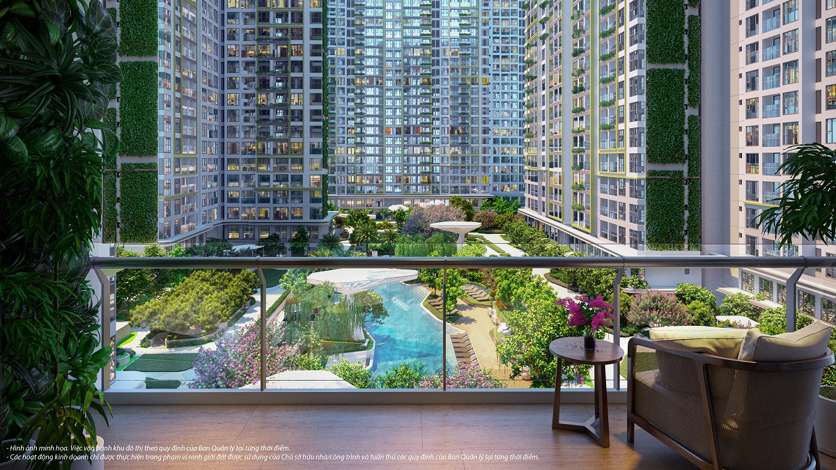 Không gian sống xanh hiếm có tại căn hộ garden house của LUMIÈRE Boulevard