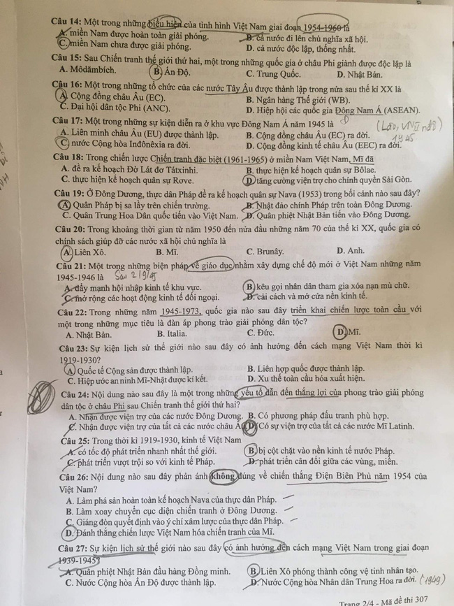 Đề thi môn Lịch sử tốt nghiệp THPT năm 2021 và đáp án tất cả các mã đề - Ảnh 2.