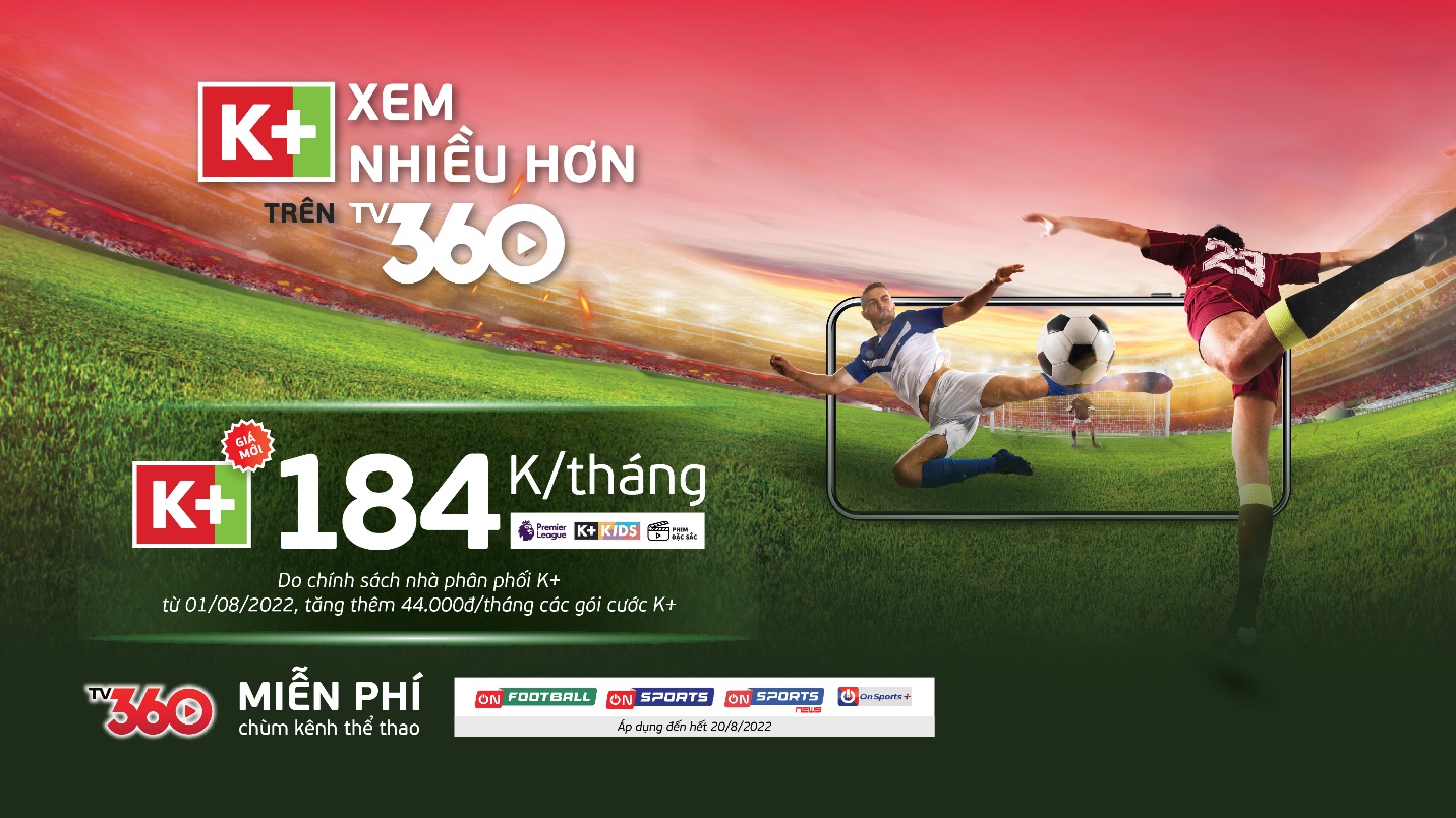 Gói K+ trên TV360 sẽ áp dụng giá mới - Ảnh 1.