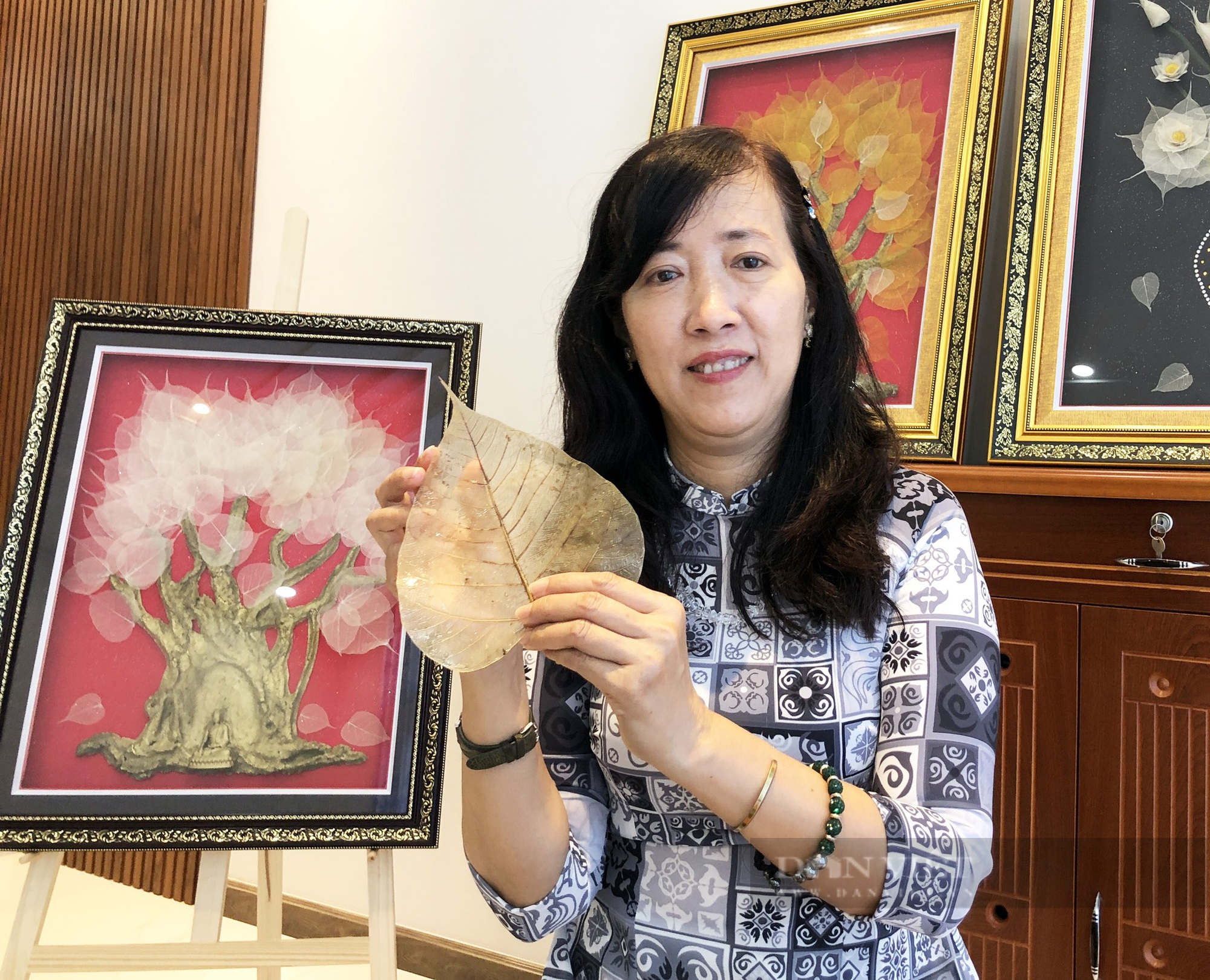 Những bức tranh lá bồ đề của người phụ nữ ở An Giang với nét đẹp mỏng manh - Ảnh 7.