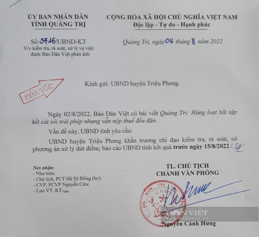 Quảng Trị xử lý hàng loạt bãi tập kết cát, sỏi trái phép sau phản ánh của Báo Dân Việt - Ảnh 1.
