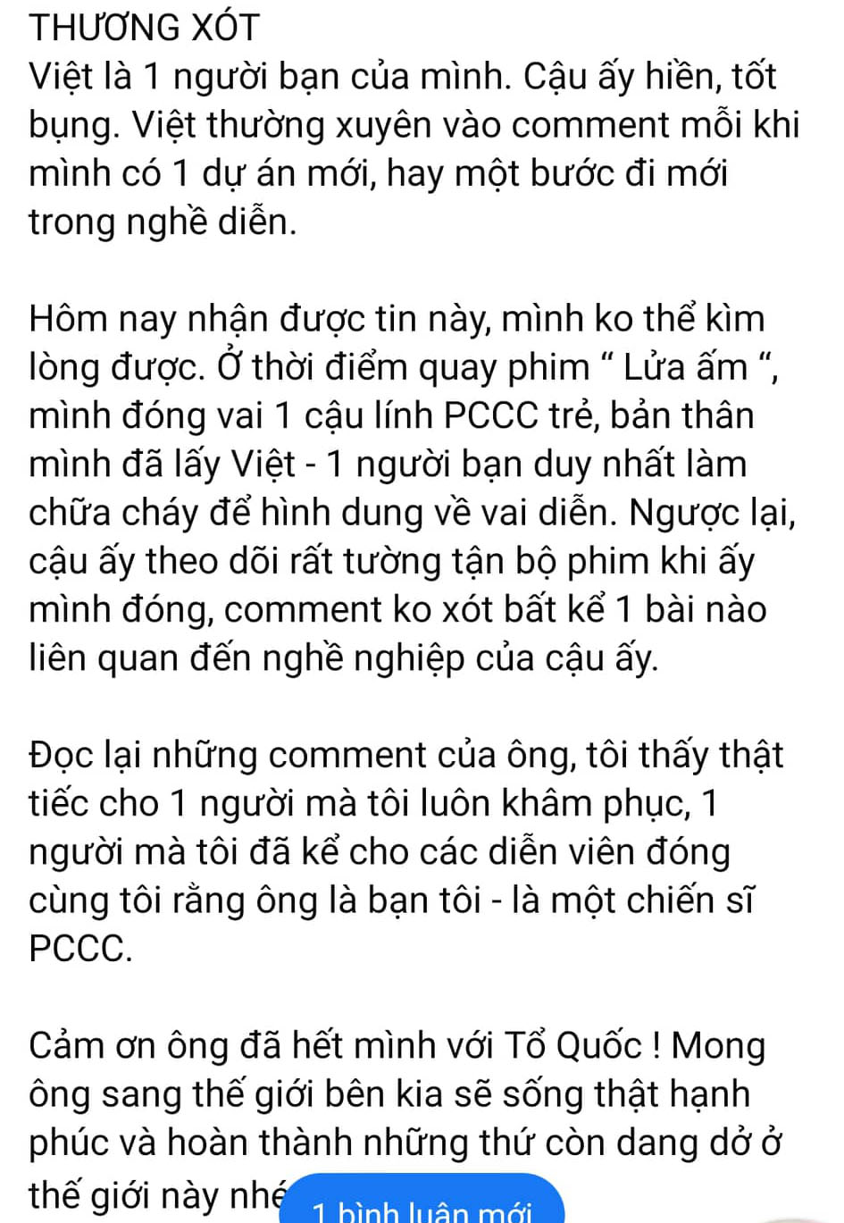 Chia sẻ xúc động về hình ảnh người lính cứu hỏa Đỗ Đức Việt trước ...