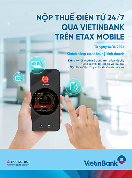 Nộp thuế điện tử 24/7 qua VietinBank trên eTax Mobile - Ảnh 1.