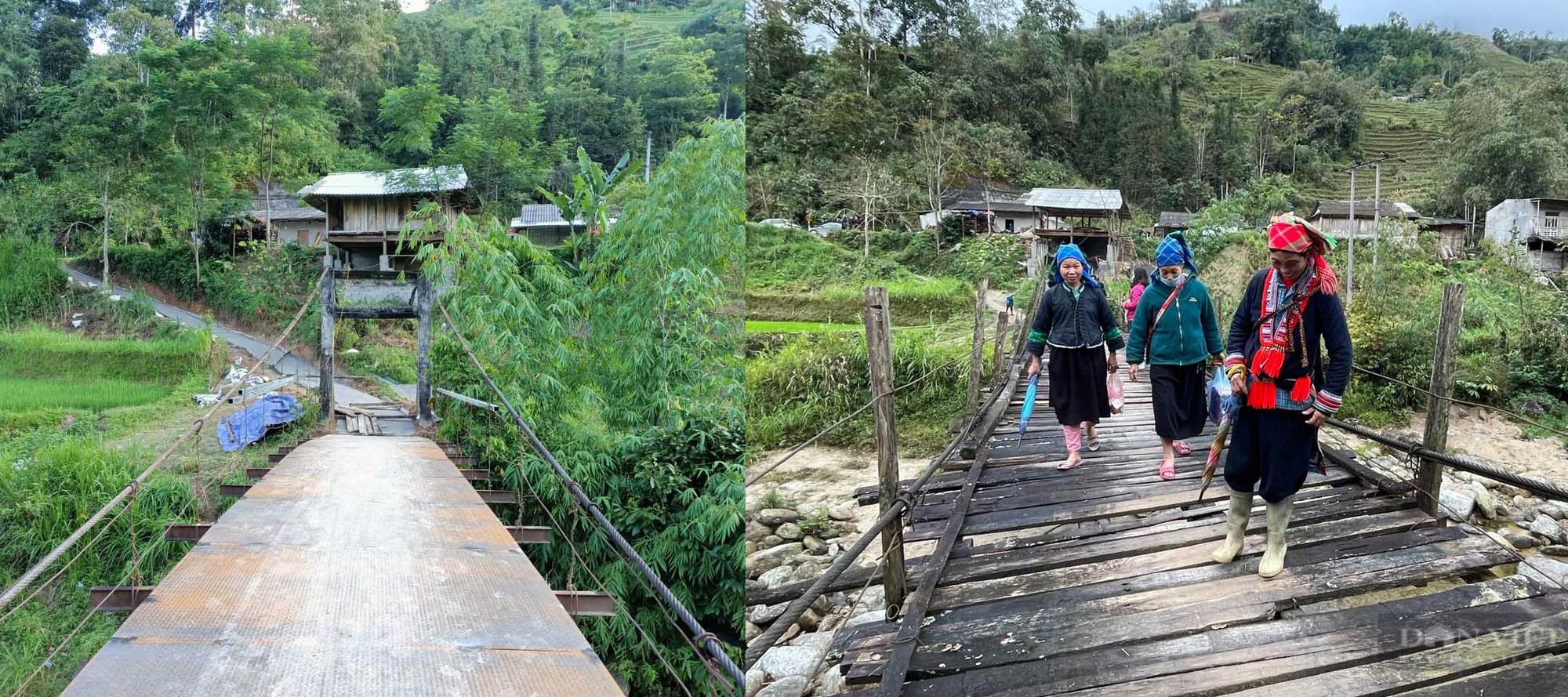 Sửa chữa cây cầu gỗ mục ở Hà Giang: Hoàn thiện phần mặt cầu - Ảnh 2.