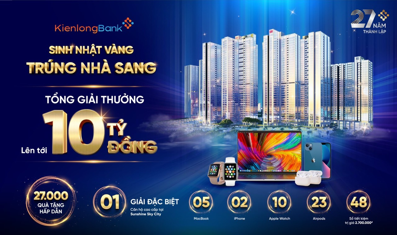 Khuyến mại cực lớn mừng sinh nhật 27 năm KienlongBank - Ảnh 1.