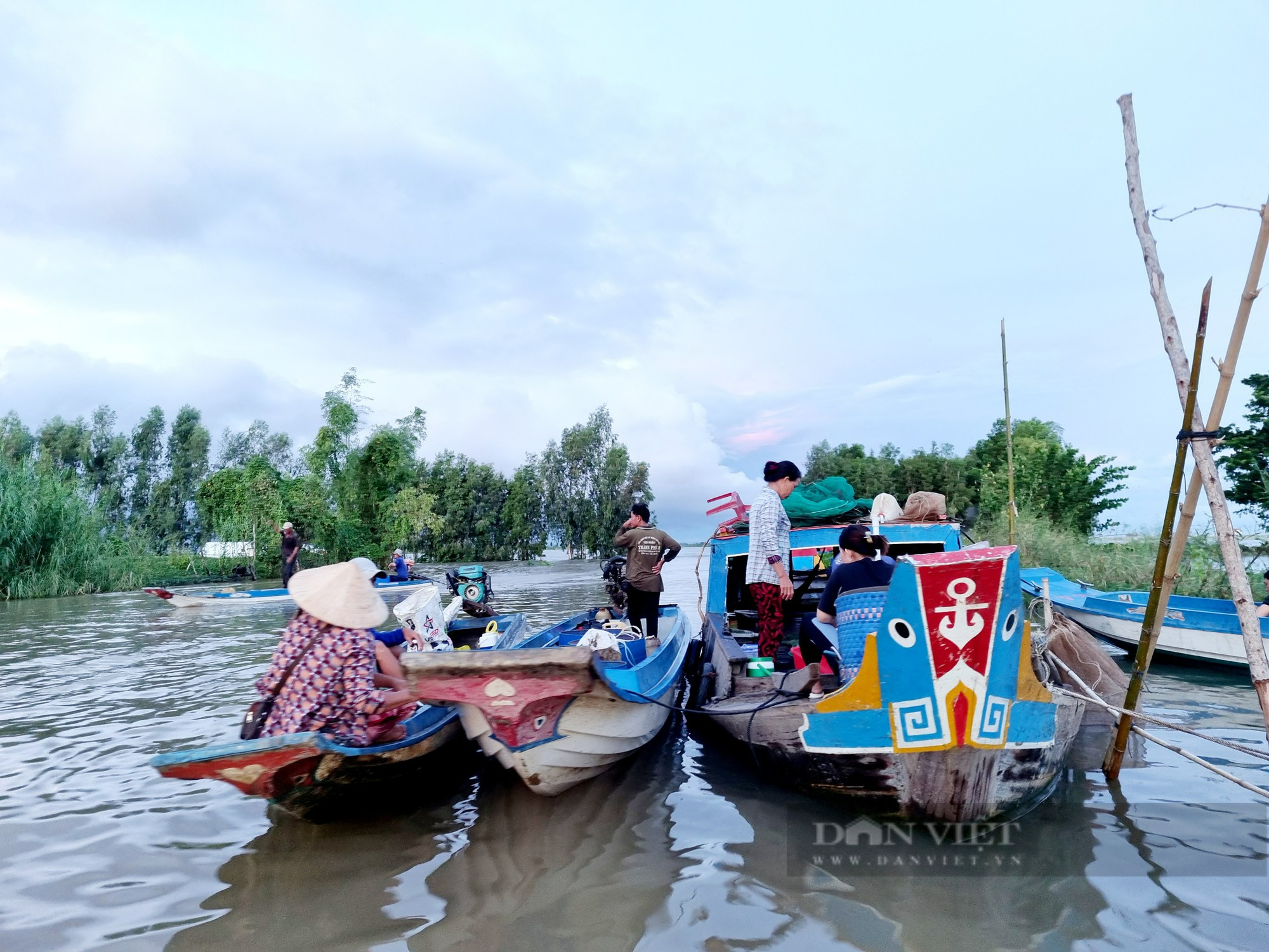 Phóng sự ảnh: Nhộn nhịp chợ giữa đồng vào mùa nước nổi nơi đầu nguồn biên giới An Giang - Ảnh 4.