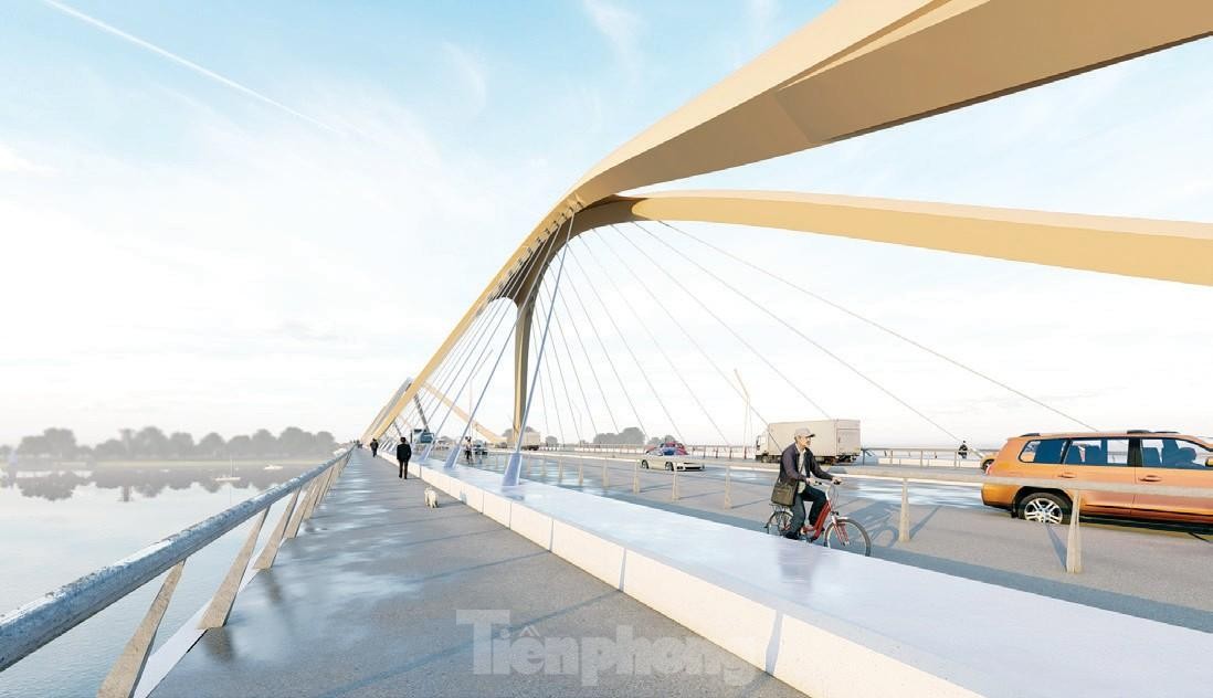 Hình ảnh mới nhất về thiết kế cầu vòm thép Trần Hưng Đạo vượt sông Hồng - Ảnh 3.
