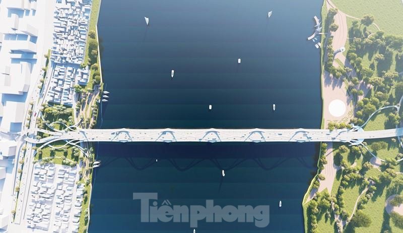 Hình ảnh mới nhất về thiết kế cầu vòm thép Trần Hưng Đạo vượt sông Hồng - Ảnh 4.