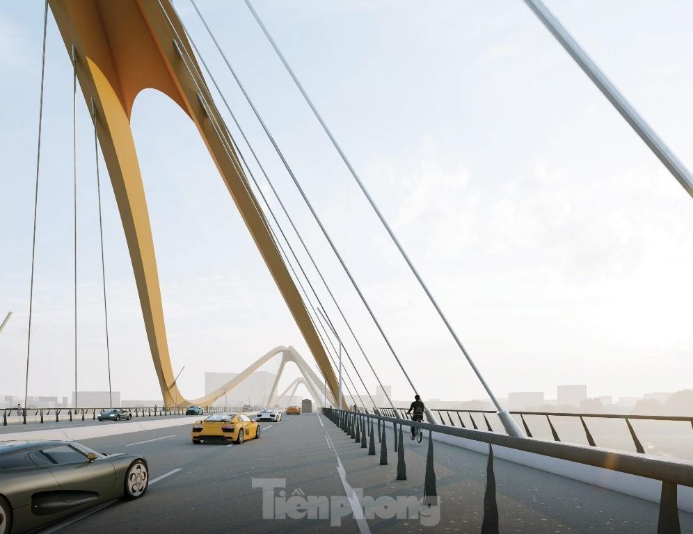 Hình ảnh mới nhất về thiết kế cầu vòm thép Trần Hưng Đạo vượt sông Hồng - Ảnh 6.