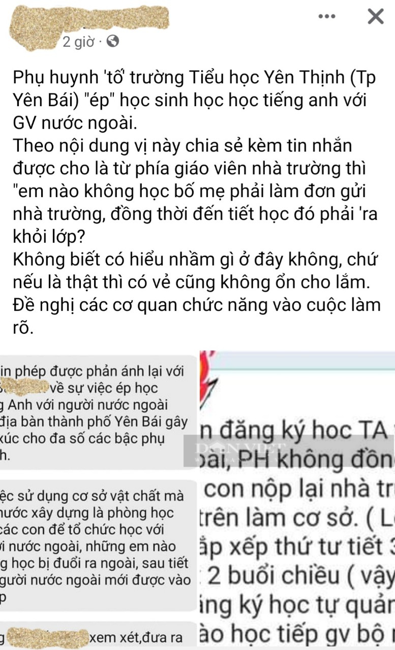 Yên Bái: Bị phụ huynh “tố” ép học sinh học tiếng Anh với giáo viên nước ngoài, Hiệu trưởng lên tiếng - Ảnh 3.