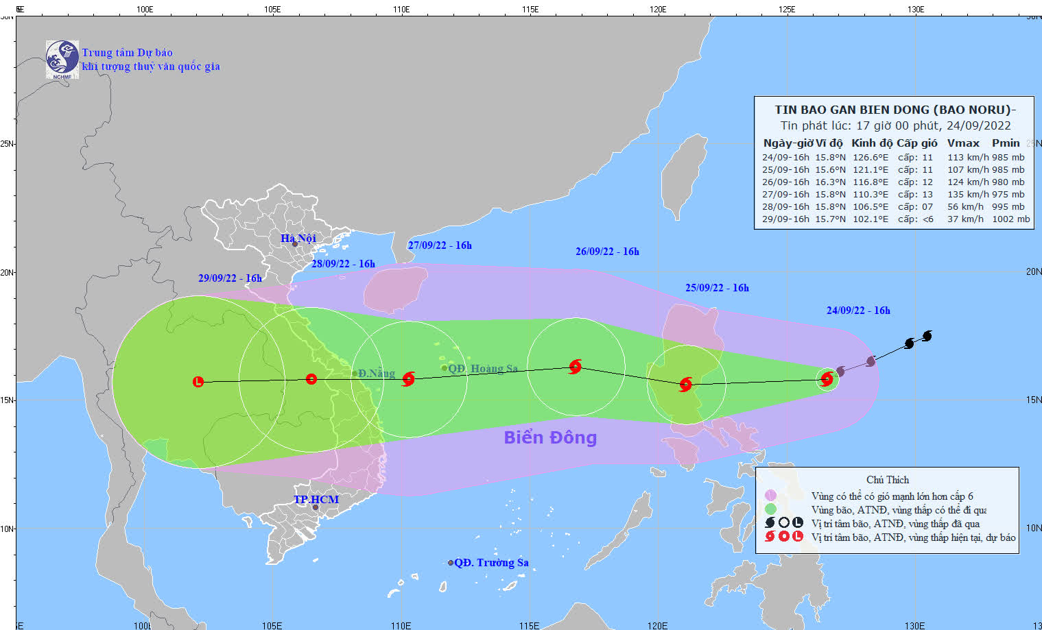 Bão Noru đã tăng thêm 2 cấp, dự báo là cơn bão rất mạnh, nguy cơ tiến thẳng Thừa Thiên Huế - Quảng Ngãi - Ảnh 1.