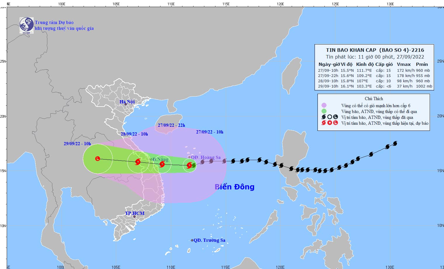 Cập nhật tin bão số 4 (bão Noru) mới nhất: Siêu bão đang áp sát rất gần các tỉnh Trung Trung Bộ - Ảnh 1.