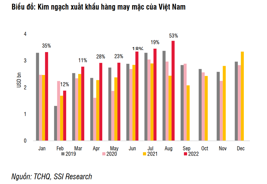 Chuyên gia SSI Research: Doanh thu công ty dệt may sụt giảm mạnh, có thể lỗ ròng trong 6 tháng đầu năm 2023 - Ảnh 1.