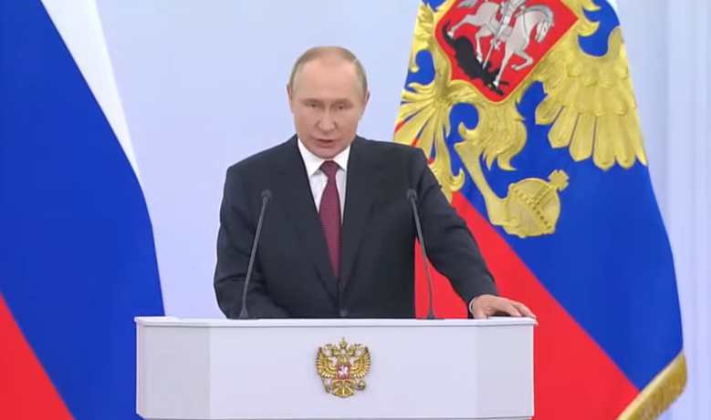 Tổng thống Putin tuyên bố sáp nhập 4 tỉnh Ukraine vào  Liên bang Nga, yêu cầu Kiev lập tức làm điều này - Ảnh 1.