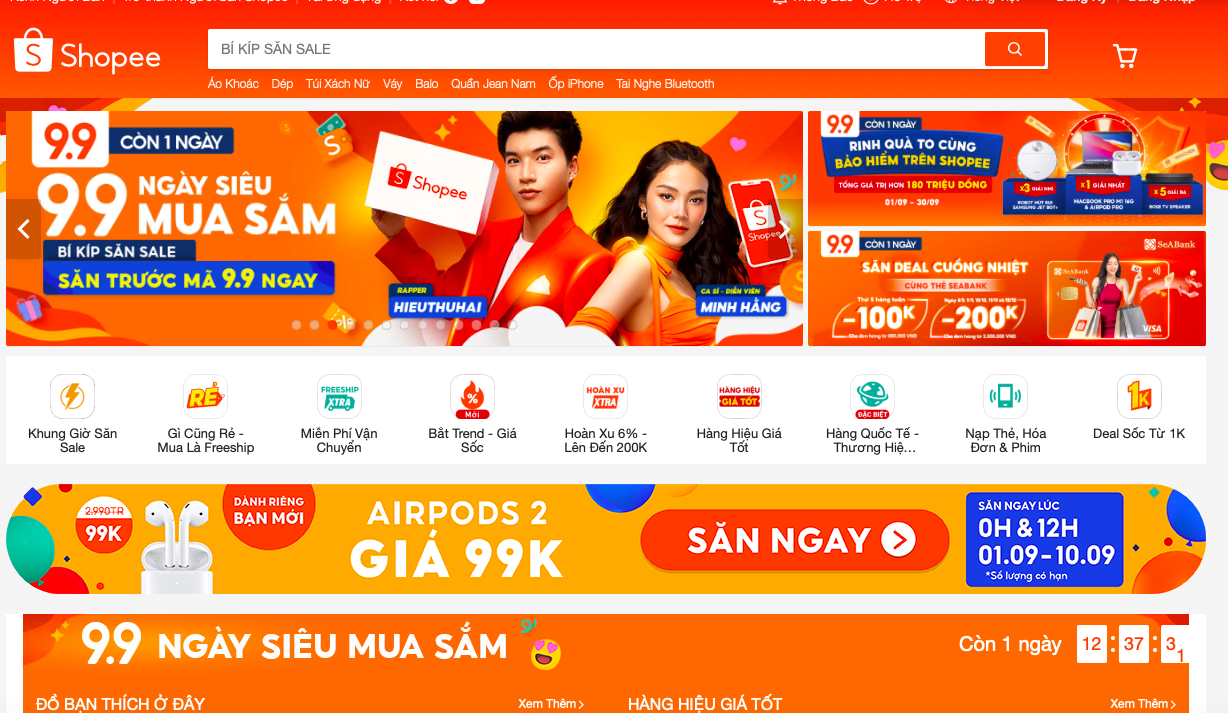 Săn hàng giảm giá 9/9 trên Shopee, Lazada, Tiki - Ảnh 1.