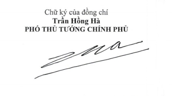 Giới thiệu chữ ký của Phó Thủ tướng Trần Hồng Hà và Phó Thủ tướng Trần Lưu Quang - Ảnh 1.