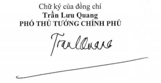 Giới thiệu chữ ký của Phó Thủ tướng Trần Hồng Hà và Phó Thủ tướng Trần Lưu Quang - Ảnh 2.