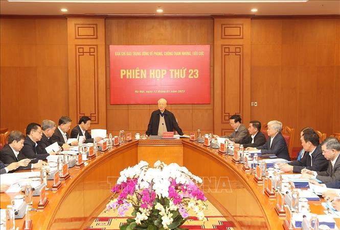 Tổng Bí thư Nguyễn Phú Trọng chủ trì phiên họp Ban Chỉ đạo T.Ư về phòng, chống tham nhũng, tiêu cực - Ảnh 1.