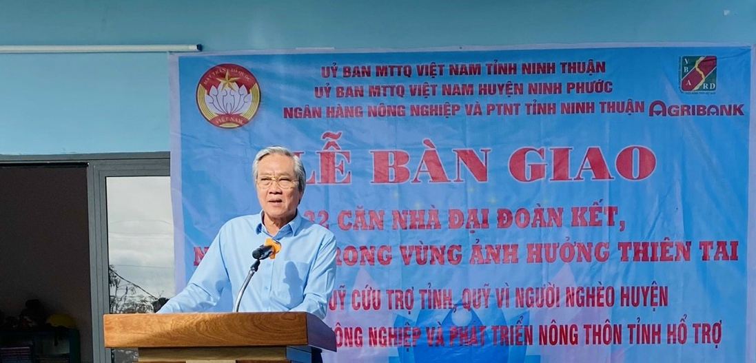 Bàn giao 32 căn nhà Đại đoàn kết cho hộ nghèo ở Ninh Thuận vui xuân đón Tết Quý Mão - 2023 - Ảnh 1.