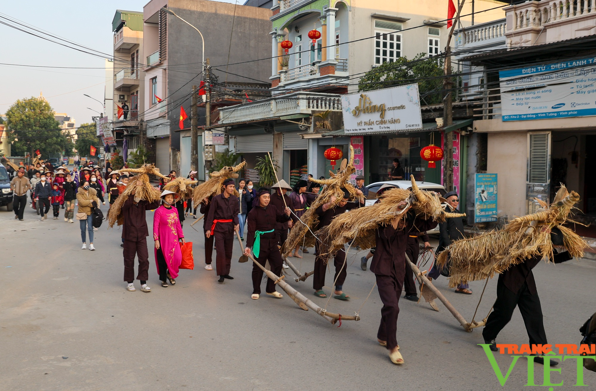 Lễ hội người đóng giả trâu bò ở Vĩnh Phúc - Ảnh 1.