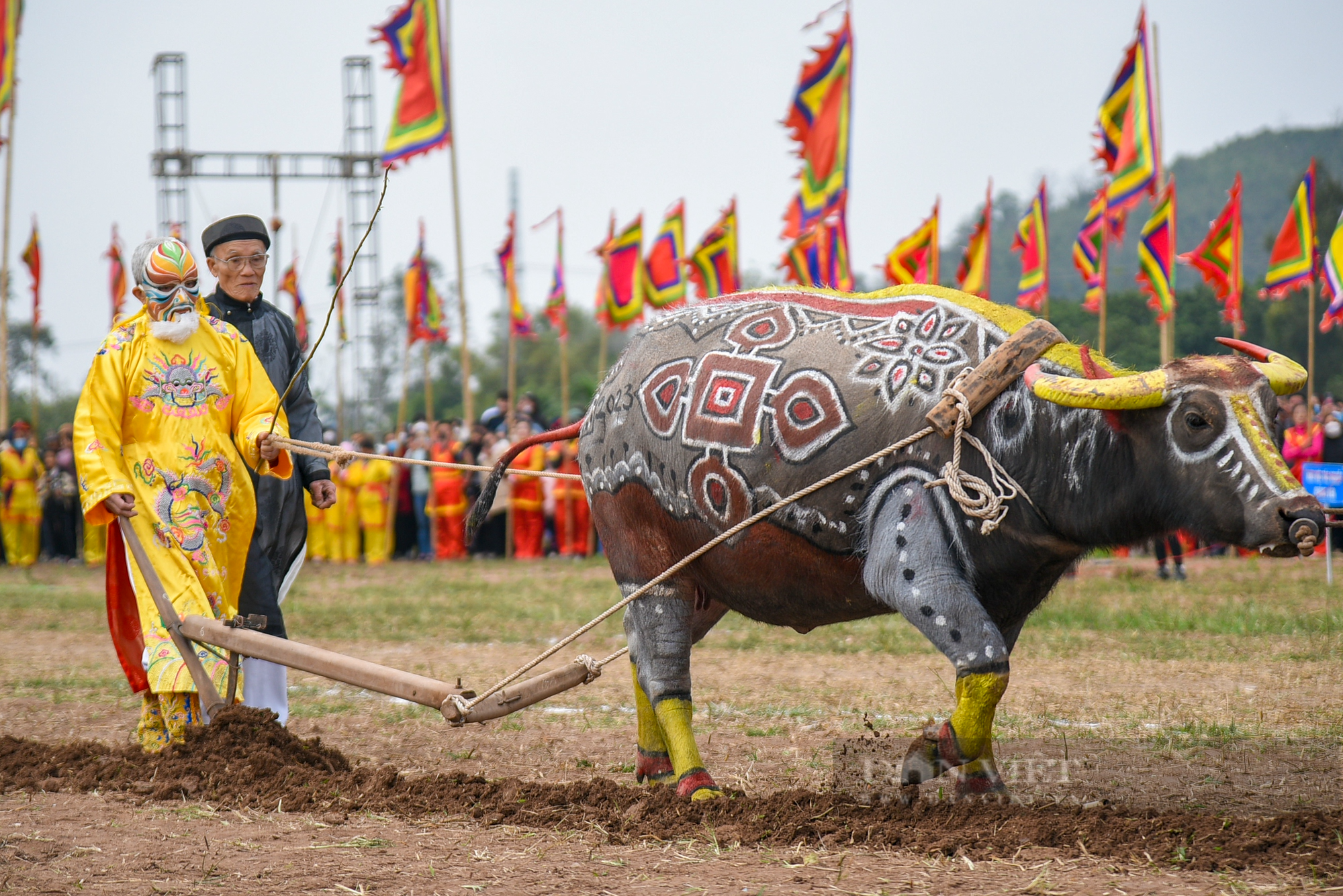 Lão nông hơn 70 tuổi trong vai vua đi cáy tại lễ hội Tịch điền - Ảnh 8.