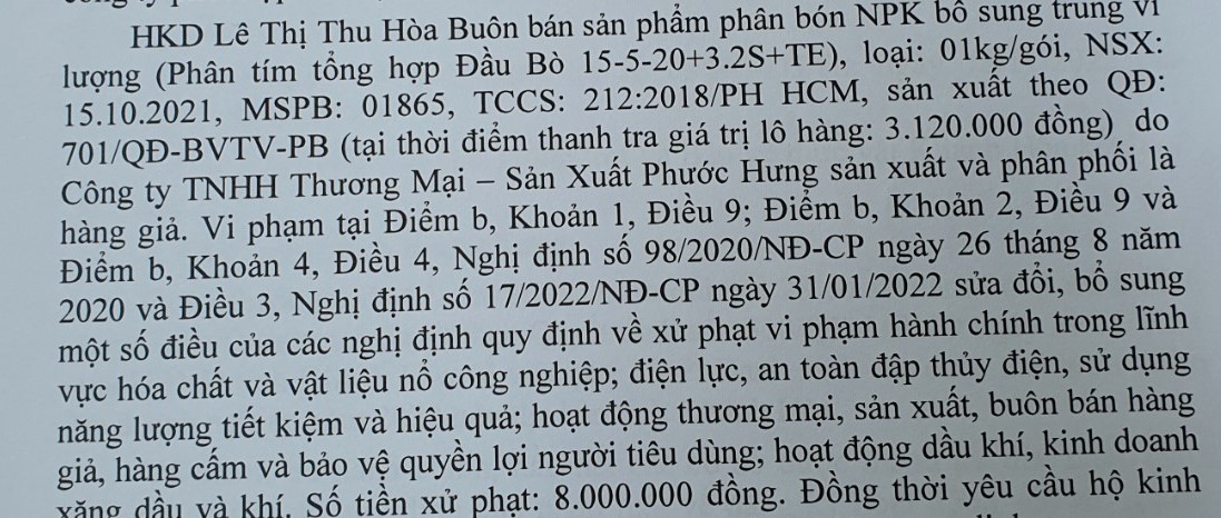 Cơ quan chức năng nói gì về phân bón đầu bò giả ở Khánh Hòa - Ảnh 1.