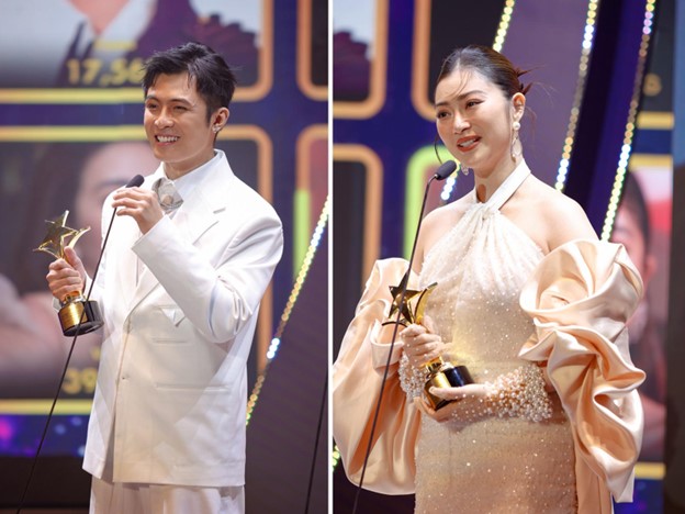 Việt Hương, Chi Pu, Puka, Hoàng Hà hào hứng nhận cúp Ngôi Sao Xanh - Ảnh 1.