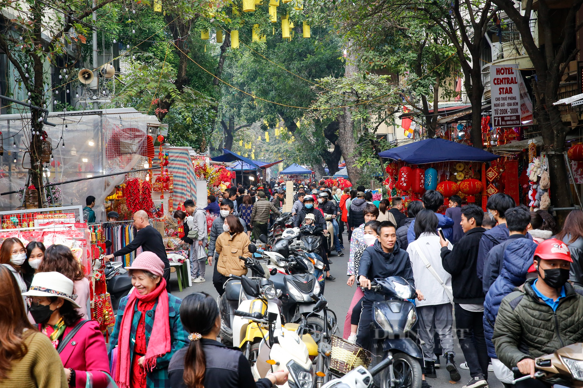 Không khí Tết tràn ngập chợ hoa hơn 100 năm tuổi tại phố cổ Hà Nội - Ảnh 1.