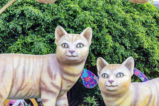 Linh vật mèo cách điệu dịp Tết Quý Mão trên khắp Việt Nam - Ảnh 2.